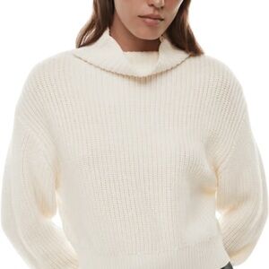 Aritzia Cream Montpellier Turtleneck Sweater 100% Merino Wool